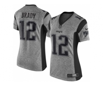 Women Nike New England Patriots #12 Tom Brady Gray Stitched Gridiron