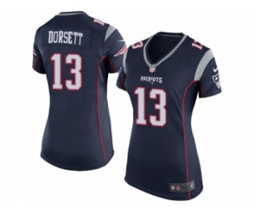 Women Nike New England Patriots #13 Phillip Dorsett Game Navy Blue Team Color NFL Jersey