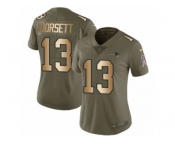 Women Nike New England Patriots #13 Phillip Dorsett Limited Olive Gold 2017 Salute to Service NFL Jersey