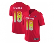 Women Nike New England Patriots #18 Matt Slater Red Stitched NFL Limited AFC 2018 Pro Bowl Jersey