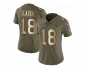 Women Nike New England Patriots #18 Matthew Slater Limited Olive Gold 2017 Salute to Service NFL Jersey