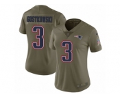 Women Nike New England Patriots #3 Stephen Gostkowski Limited Olive 2017 Salute to Service NFL Jersey