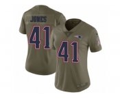 Women Nike New England Patriots #41 Cyrus Jones Limited Olive 2017 Salute to Service NFL Jersey