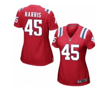 Women Nike New England Patriots #45 David Harris Game Red Alternate NFL Jersey