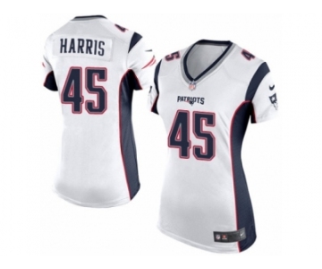 Women Nike New England Patriots #45 David Harris Game White NFL Jersey