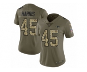 Women Nike New England Patriots #45 David Harris Limited Olive Camo 2017 Salute to Service NFL Jersey