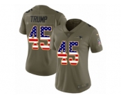 Women Nike New England Patriots #45 Donald Trump Limited Olive USA Flag 2017 Salute to Service NFL Jersey