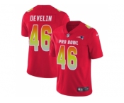Women Nike New England Patriots #46 James Develin Red Stitched NFL Limited AFC 2018 Pro Bowl Jersey