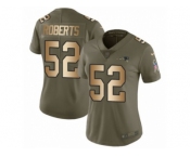 Women Nike New England Patriots #52 Elandon Roberts Limited Olive Gold 2017 Salute to Service NFL Jersey