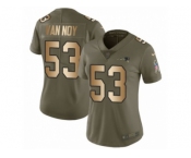 Women Nike New England Patriots #53 Kyle Van Noy Limited Olive Gold 2017 Salute to Service NFL Jersey