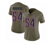Women Nike New England Patriots #54 Tedy Bruschi Limited Olive 2017 Salute to Service NFL Jersey