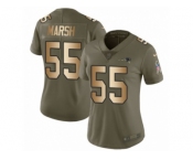 Women Nike New England Patriots #55 Cassius Marsh Limited Olive Gold 2017 Salute to Service NFL Jersey