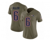 Women Nike New England Patriots #6 Ryan Allen Limited Olive 2017 Salute to Service NFL Jersey