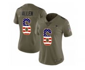 Women Nike New England Patriots #6 Ryan Allen Limited Olive USA Flag 2017 Salute to Service NFL Jersey