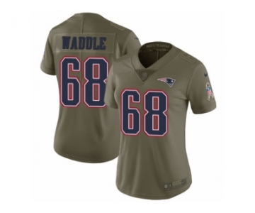 Women Nike New England Patriots #68 LaAdrian Waddle Limited Olive 2017 Salute to Service NFL Jersey