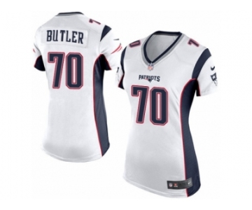 Women Nike New England Patriots #70 Adam Butler Game White NFL Jersey