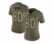 Women Nike New England Patriots #80 Irving Fryar Limited Olive Camo 2017 Salute to Service NFL Jersey