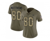 Women Nike New England Patriots #80 Jordan Matthews Olive Camo Stitched NFL Limited 2017 Salute to Service Jersey