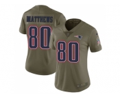 Women Nike New England Patriots #80 Jordan Matthews Olive Stitched NFL Limited 2017 Salute to Service Jersey
