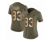 Women Nike New England Patriots #83 Dwayne Allen Limited Olive Gold 2017 Salute to Service NFL Jersey