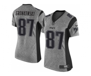 Women Nike New England Patriots #87 Rob Gronkowski Gray Stitched Gridiron