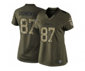 Women Nike New England Patriots #87 Rob Gronkowski Green Stitched NFL Limited 2015 Salute to Service Jersey