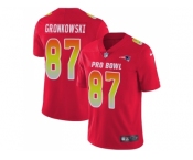 Women Nike New England Patriots #87 Rob Gronkowski Red Stitched NFL Limited AFC 2018 Pro Bowl Jersey