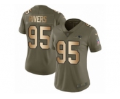 Women Nike New England Patriots #95 Derek Rivers Limited Olive Gold 2017 Salute to Service NFL Jersey