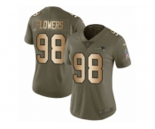 Women Nike New England Patriots #98 Trey Flowers Limited Olive Gold 2017 Salute to Service NFL Jersey