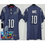 Women's New England Patriots #10 Drake Maye Limited Gray Rivalries Super Bowl LX Vapor Jersey