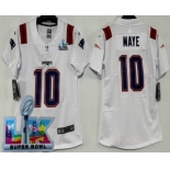 Women's New England Patriots #10 Drake Maye Limited White Super Bowl LX Vapor Jersey Women's New England Patriots #10 Drake Maye Limited White Super Bowl LX Vapor Jersey