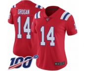 Women's New England Patriots #14 Steve Grogan Red Alternate Vapor Untouchable Limited Player 100th Season Football Jersey