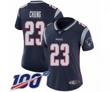 Women's New England Patriots #23 Patrick Chung Navy Blue Team Color Vapor Untouchable Limited Player 100th Season Football Jersey