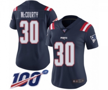 Women's New England Patriots #30 Jason McCourty Limited Navy Blue Rush Vapor Untouchable 100th Season Football Jersey