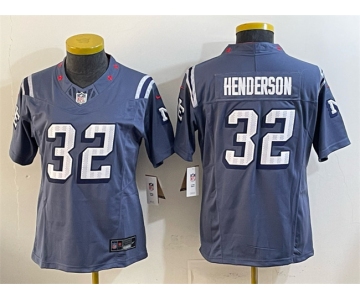 Women's New England Patriots #32 TreVeyon Henderson 2025 “Rivalries” Stitched Football Jersey