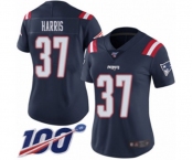 Women's New England Patriots #37 Damien Harris Limited Navy Blue Rush Vapor Untouchable 100th Season Football Jersey