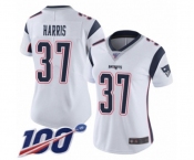 Women's New England Patriots #37 Damien Harris White Vapor Untouchable Limited Player 100th Season Football Jersey