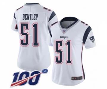 Women's New England Patriots #51 Ja'Whaun Bentley White Vapor Untouchable Limited Player 100th Season Football Jersey