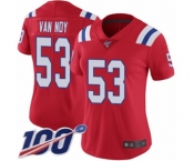 Women's New England Patriots #53 Kyle Van Noy Red Alternate Vapor Untouchable Limited Player 100th Season Football Jersey