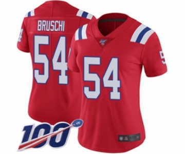 Women's New England Patriots #54 Tedy Bruschi Red Alternate Vapor Untouchable Limited Player 100th Season Football Jersey