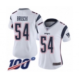 Women's New England Patriots #54 Tedy Bruschi White Vapor Untouchable Limited Player 100th Season Football Jersey