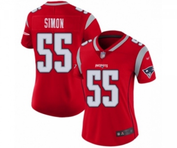 Women's New England Patriots #55 John Simon Limited Red Inverted Legend Football Jersey
