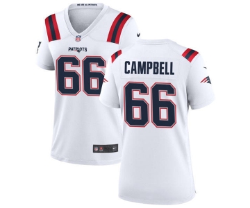 Womens New England Patriots #66 Will Campbell Nike White Limited Jersey