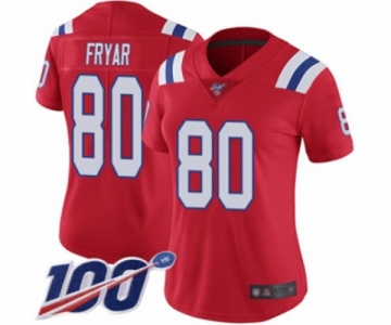 Women's New England Patriots #80 Irving Fryar Red Alternate Vapor Untouchable Limited Player 100th Season Football Jersey
