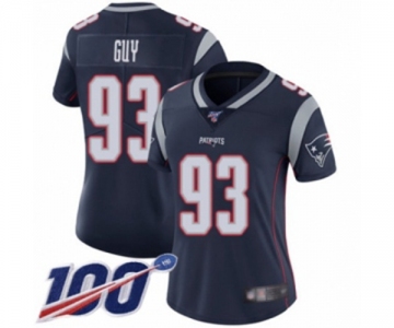 Women's New England Patriots #93 Lawrence Guy Navy Blue Team Color Vapor Untouchable Limited Player 100th Season Football Jersey