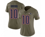 Women's Nike New England Patriots #10 Josh Gordon Limited Olive 2017 Salute to Service NFL Jersey