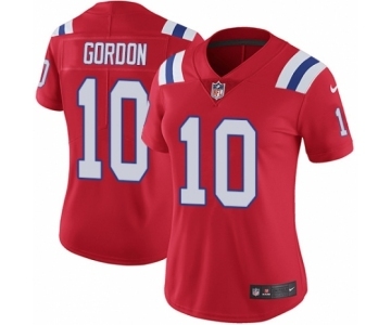 Women's Nike New England Patriots #10 Josh Gordon Red Alternate Vapor Untouchable Limited Player NFL Jersey