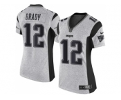 Women's Nike New England Patriots #12 Tom Brady Gray Stitched NFL Limited Gridiron Gray II Jersey