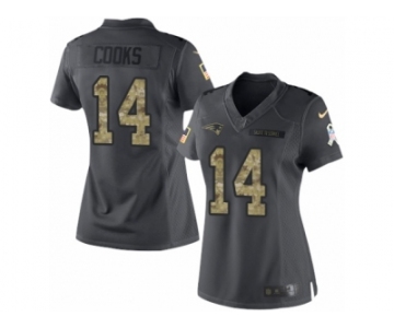 Women's Nike New England Patriots #14 Brandin Cooks Limited Black 2016 Salute to Service NFL Jersey