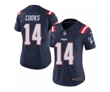 Women's Nike New England Patriots #14 Brandin Cooks Limited Navy Blue Rush NFL Jersey